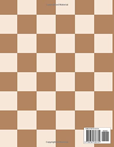 Checkered Notebook: Aesthetic Notebook Checkerboard, Blank Lined Paperback Notebook Journal, Brown Checkered Pattern Retro image 3