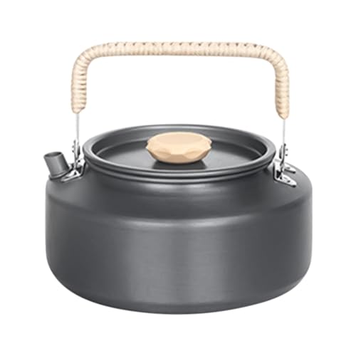 Hervidores de Campamento para Agua Hirviendo,de Camping | ergonómica antiescaldaduras,Hervidor de agua ligero, hervidores de campamento grises para senderismo, supervivencia, picnics, mochileros