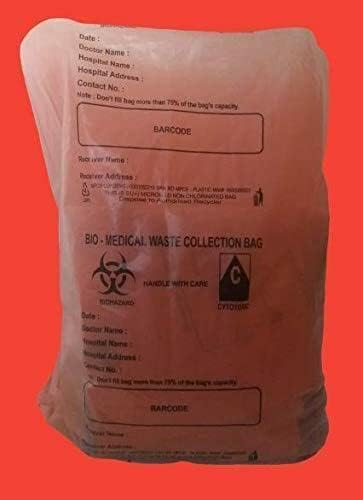 Miniatura 3 de Bio HazardBolsa de residuos biomédicos (21x24 pulgadas, Rojo-10, Azul-10, Amarillo-10) 30 uds.