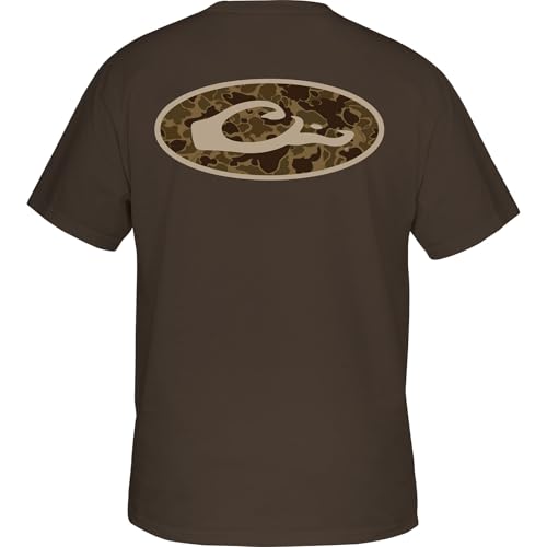 Drake Waterfowl Men's Old School Oval T-Shirt | Casual Lightweight Cotton Blend Tee with Back Logo Print2