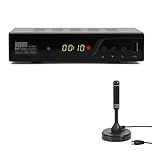 August DVB502 256GB SSD Freeview HD Set Top Receiver Box and August DTA240B Indoor/Outdoor TV Aerial