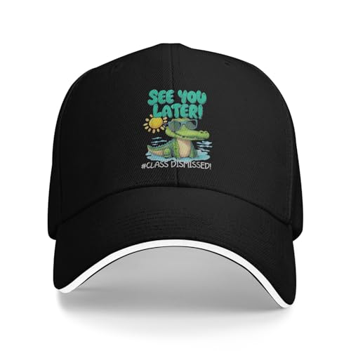 EAEQKOUC Baseball Cap See You Later Alligator Class Dismissed Teacher Appreciation Casual Trucker Hat Summer Sunscreen Men Gift