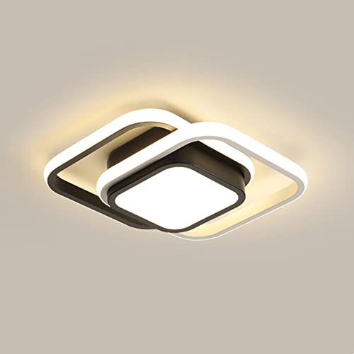 Lámpara de Techo de Montaje Empotrado,Lámpara de Techo LED de Acrílico Metálico de 19 W,para Pasillo,Oficina,Dormitorio,Sala de Estar(Cuadrado,Luz de Tres Tonos) Cover