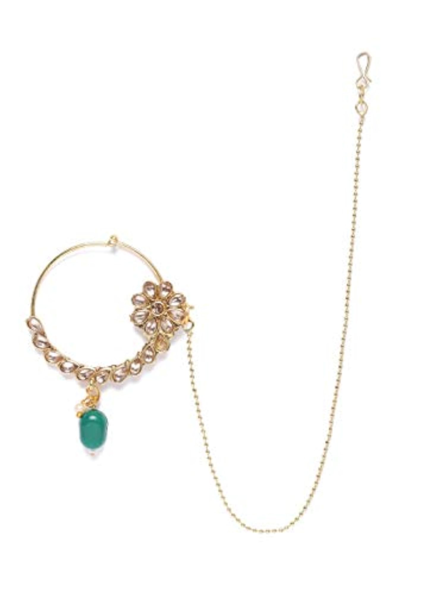 Green Beads Bridal Choker Layered Necklaces Set ZPFK10147
