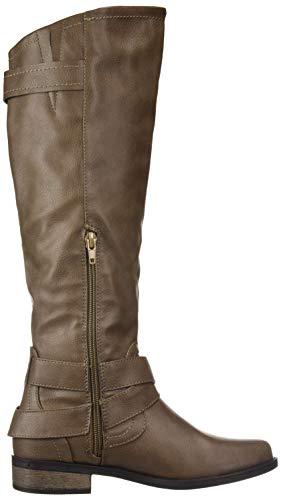 Rampage Women's Hansel Zipper and Buckle Knee-High Riding Boot,Taupe,7.5 B(M) US Regular Calf