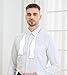 PenSee Mens Self Bow Tie White Solid Jacquard Woven Silk Bow Ties