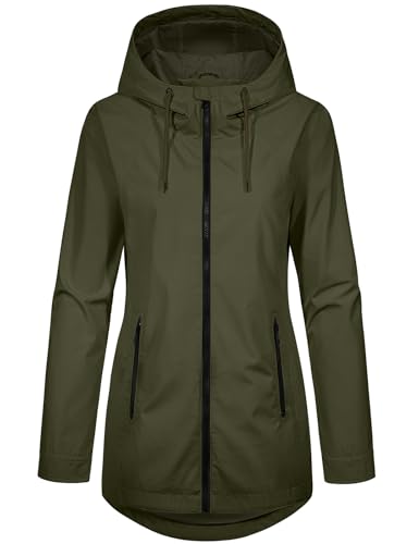 heekpek Veste Femme mi Saison Léger Parka Manteau avec Capuche Blouson mi Longue Chic Élégante...