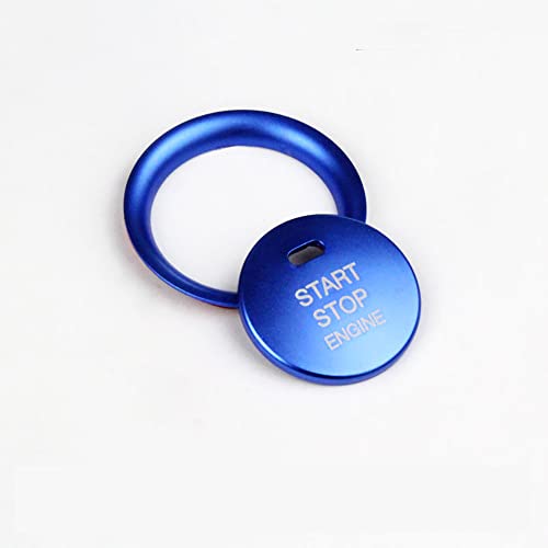 マツダ エンジンスタートリング CX-5 CX-8 アテンザ アクセラ エアコン ダイヤルカバー マルチメディアスイッチフレームカバー 専用アルミ合金 内装カスタムパーツ アクセサリーキズ防止防塵 取り付け簡単 車種専用設計 3pcsセット (ブルー, エ