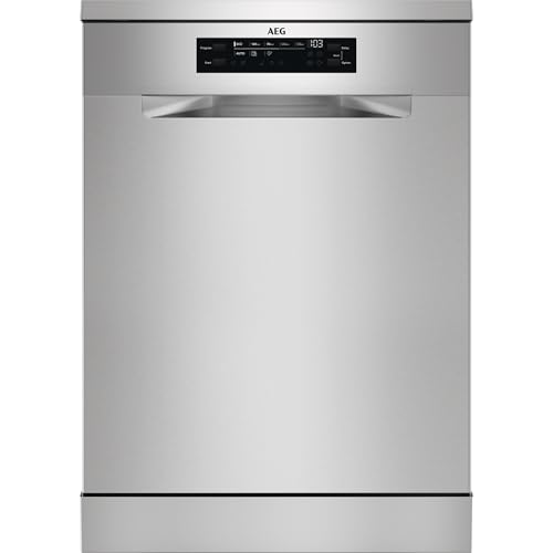 AEG 6000 Series Freestanding Dishwasher FFB74917ZM, 14 settings, 60cm, Airdry and SatelliteClean Technology, GlassCare, Delay Start, XtraPower, Adjustable Basket, dB44, 850x598x622mm, Grey, Class C