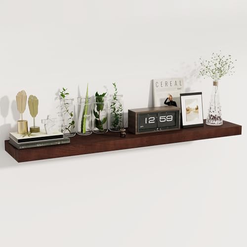 fuqing Floating Shelves for Wall - 48 Inch Mahogany Wall Shelves Set of 1-48 Inch Wide x 9.3 Inch...