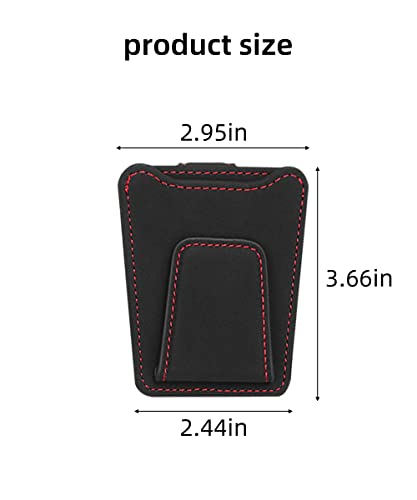 Aociska Sunglasses Holders For Car Sun Visor,Universal Sunglasses Organizer For Cards Storage,Magnetic Leather Sunglasses Holder Mount Universal Eyeglasses Hanger Clip (Black) #TOP1