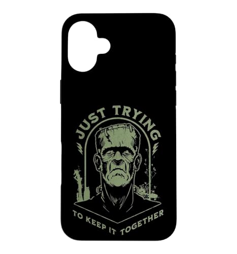 Frankenstein Just Trying To Keep It Together �ʔ��� �n���E�B�� �X�}�z�P�[�X iPhone 16 Plus �p