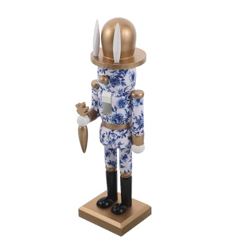 Statue de Lapin Décorative Compacte Casse-Noisette Pâques Bois