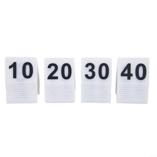 Numéros de table en acrylique 1-40 blancs en forme de V