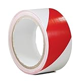 GGR Supplies SST-618C Red & White Hazard Warning Safety Stripe Tape: 2" in. Wide x 18 yds.