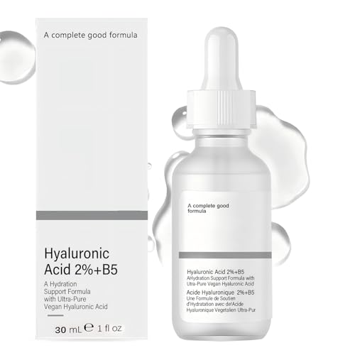 Siero Acido Ialuronico Viso, Hyaluronic Acid 2% + B5, Siero Viso Acido Ialuronico Riduce I Pori, siero viso Idratante Idrata In Profondità e Lenisce La Pelle, 30ml