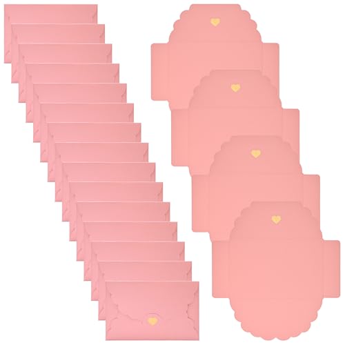 Enveloppes pour invitation et carte cadeau rose pastel avec coeur doré x20