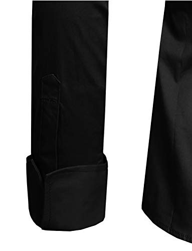 J. Lovny Girl's Basic Casual Long Sleeve Roll Up Button Down Blouse Shirts Black #TOP4