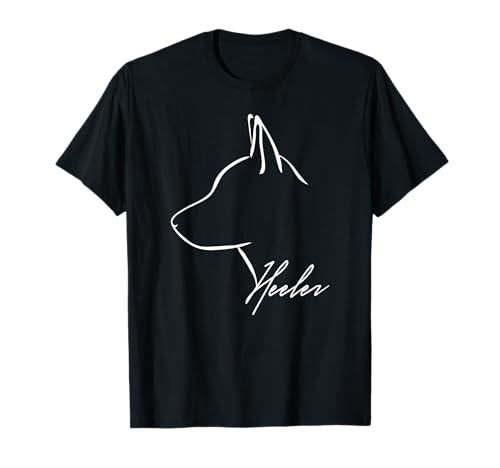 Blue Heeler Cattle Dog Profile Dog Lover Gift Dog T-Shirt for Men Women Girls Kids
