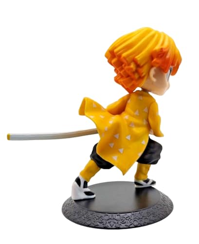 Image of Demon Slayer Kimetsu no Yaiba 6 inch in Action Figure| Lightweight Attractive Durable Toy Figures for Home Decors Office Desk and Study Table - Zenitsu AGATSUMA
