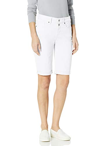 NYDJ Women s Briella Roll Cuff Jean Long Slimming Denim Shorts, Optic White, 12