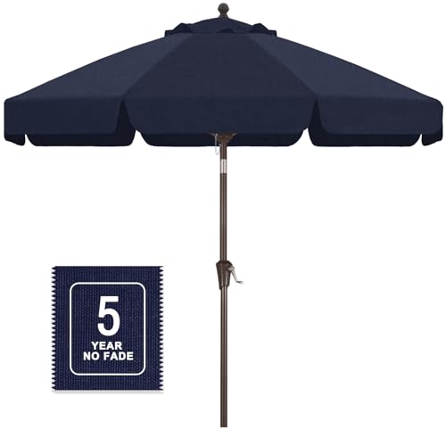 Image of MASTERCANOPY 9ft Olefin Valance Patio Umbrella Navy Blue