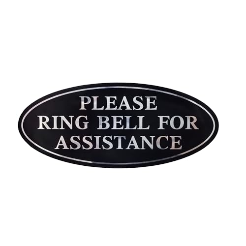 Silver Please Ring Bell for Assistance Sign