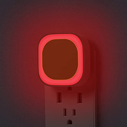 6 Pack Plug in Dimmable Red Night Light, Auto Dusk to Dawn Sensor,Soft Glow, Diffused Light, LED Night Light for Kids, Adults, Bathroom, Hallway, Stairs, Kitchen, Bedroom, Garage, as Gifts