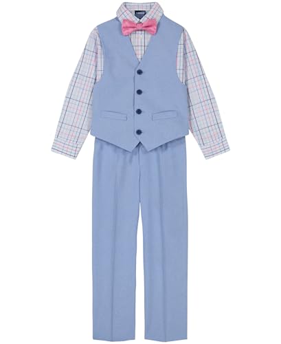 Image of IZOD Boys' 4-piece Formal Dress Up Suit Set, Vest, Pants, Collared Shirt, and Tie