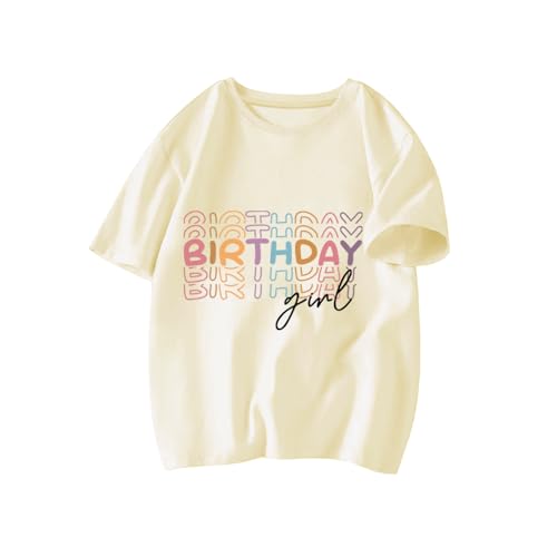 Birthday Girl T-Shirt Toddler Birthday Shirts Tees Little Kids Top Outfit Short Sleeve 2nd 3rd 4th 5th 6th 7th 8th