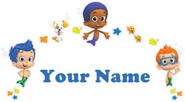 Calcomanía de pared personalizada con nombre de Bubble Guppies para niños
