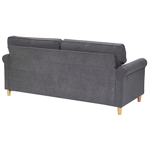 3-Sitzer Sofa in Grau aus Samtstoff Retro-Stil Traditionell-Modern Ronneby – Bild 7