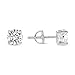 925 Sterling Silver Round Solitaire Cz Screw Back Stud Earrings Rhodium Plated (6mm Screwback Stud)