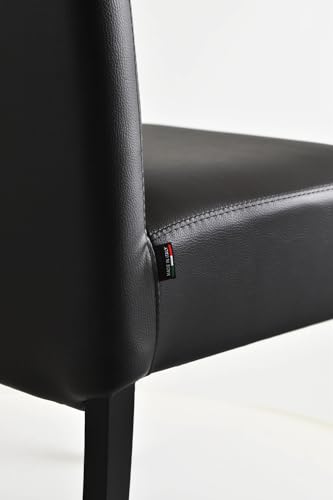 Miniatura 8 de T M C S Tommychairs - Set 4 Sillas Luisa Para Cocina, Comedor, Bar Y Restaurante, Solida Estructura En Madera De Haya Y Asiento Tapizado En Polipiel Negro