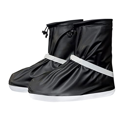 Cubrecalzados de PVC para lluvia, par extra grande (XL), negros, impermeables, con suela antideslizante, para actividades al aire libre miniatura 1