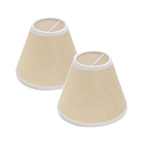 Set of 2 Modern Small Tapered Drum Lamp Shade Clip on E14 Bulb