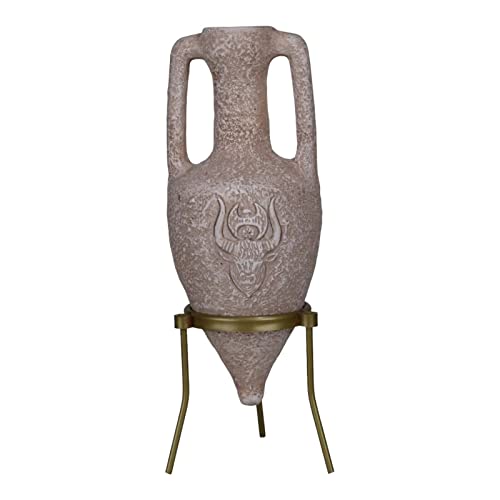 Jarrón pequeño de ánfora con símbolo minoano, cabeza de toro, Minoan Creta Antigua Grecia