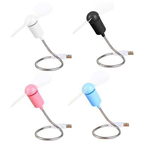 4 PCS Ventolina USB,USB Fan Cooling Cooler,Mini Ventilatore Portatile con cavo flessibile,Ventilatore Con Flessibile a...