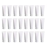 24PCS 30ML/1oz Empty Refillable Cosmetic Squeeze Tube Bottle Containers Jars Pot With Flip Cap For Makeup Shampoo Facial Cleanser Body Cream Shower Gel Liquids Lip Gloss (White)