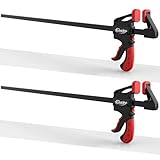 EHDY Bar Clamps for Woodworking, 24 Inch One-Handed Clamp/Spreader, Light-Duty Quick-Change F Clamp with 130lbs Load Limit, 2-Piece