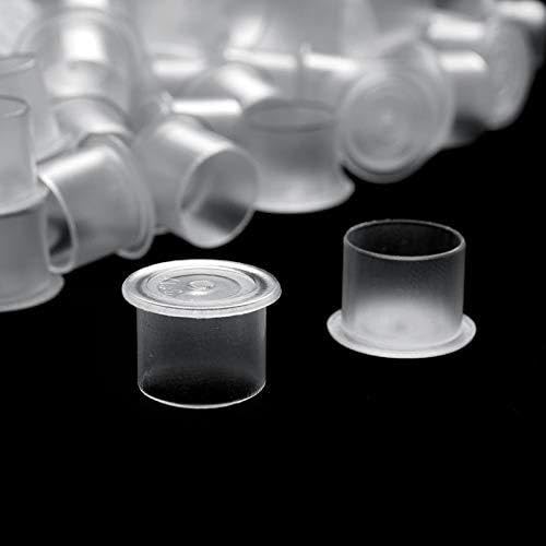 Nologo ZXJWLL Disposable Tattoo Ink Rings Cups Permanent Makeup Pigment Holder Eyebrow Eyelash Extension Glue Divider Container (Color : 100 PCS)