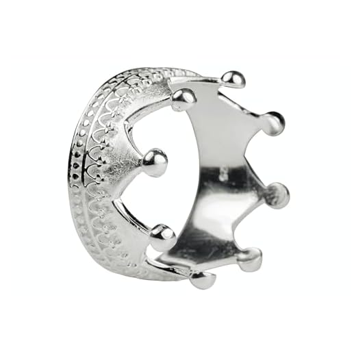 SILBERMOOS Anillo XL en tamaños grandes Anillo-corona con adornos soldados Anillo coronita de Plata esterlina 925 Tamaño 64, 66, 68, 70, Tamaño del anillo:30