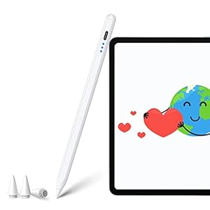 Stift für iPad, Pencil für Apple iPad (2018-2022)–Hochpräzise, Handflächenerkennung, 3 LED-Anzeige, Neigungsempfindlich…