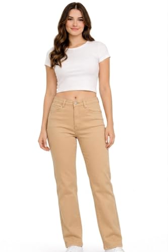 Image of Women Jeans Wide Leg High Waist Straight Fit Casual Pants - Everyday Comfort & Trend Style