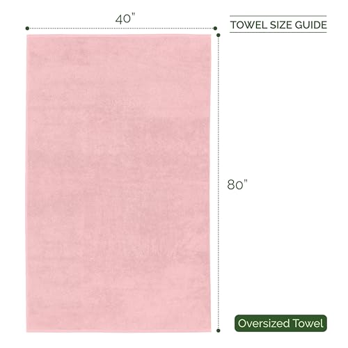 Image of Elegant Comfort Three Line Popcorn Extra Large Luxury Bath Towel - 40 inch x 80 inch inch, Premium Hotel Spa Quality 1 Piece Oversized Bath Sheet 100% Turkish Cotton Super Soft Highly Absorbent, Dusty Pink