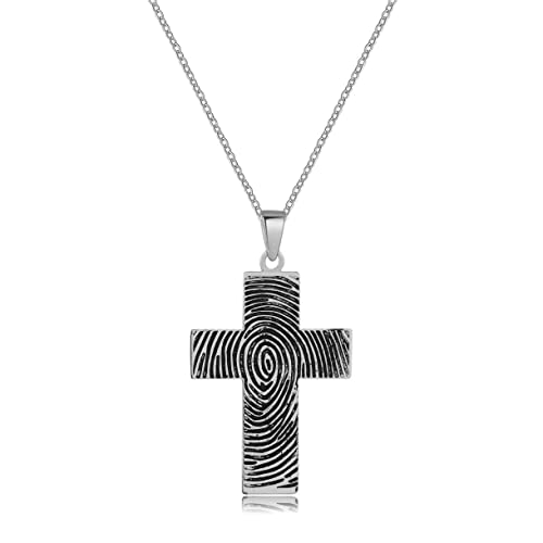 Personalized Fingerprint Necklace with Handwritten Signature Engraving & Photo Projection Pendant - Unique Custom Jewelry Gift for Loved Ones