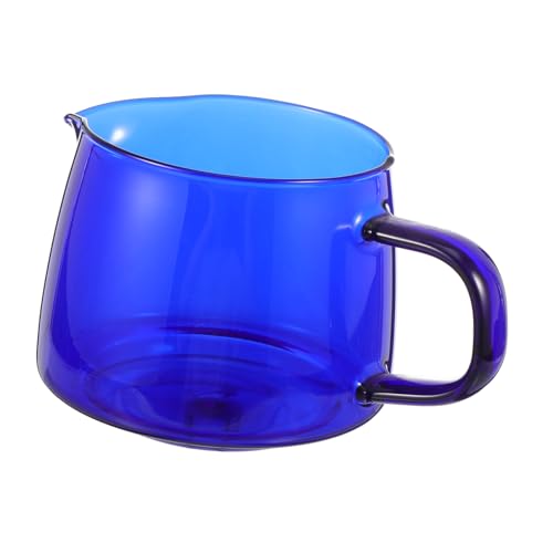 PRETYZOOM 1pc Coffee Set Coffee Milk Cup Coffee Creamer Espumador De Leche Coffee Cup Beverage Storage Cup Coffee Dripper Pot Home Coffee Pot Milk Pouring Jug Clear Cup Glass Blue
