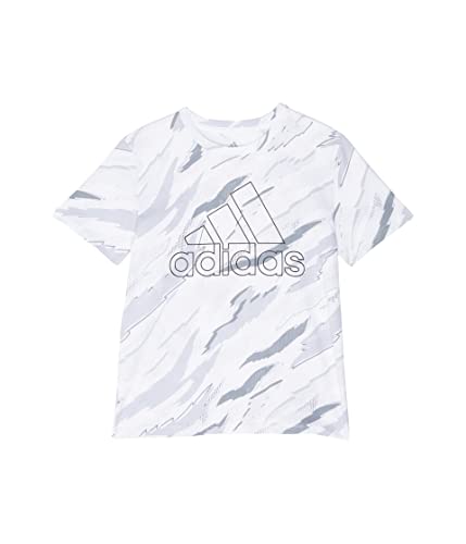 adidas Boys' Short Sleeve Cotton Allover Camo Bos Logo T-Shirt