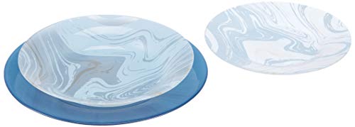Vajilla Blue Marble Glass (18 piezas)