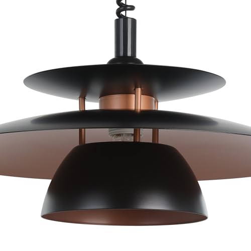 Lámpara suspendida Brenda de metal y cobre iluminación elegante de salón 4